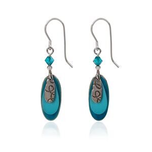 Silver Forest Mixed Turquoise Oval USA Hand Crafted Hypoallergenic Earring (NWT)